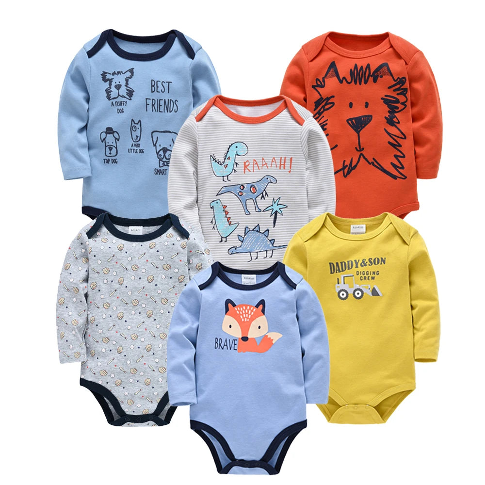 100% Cotton Baby Bodysuits – 6-Pack & 3-Pack for 0-12 Months