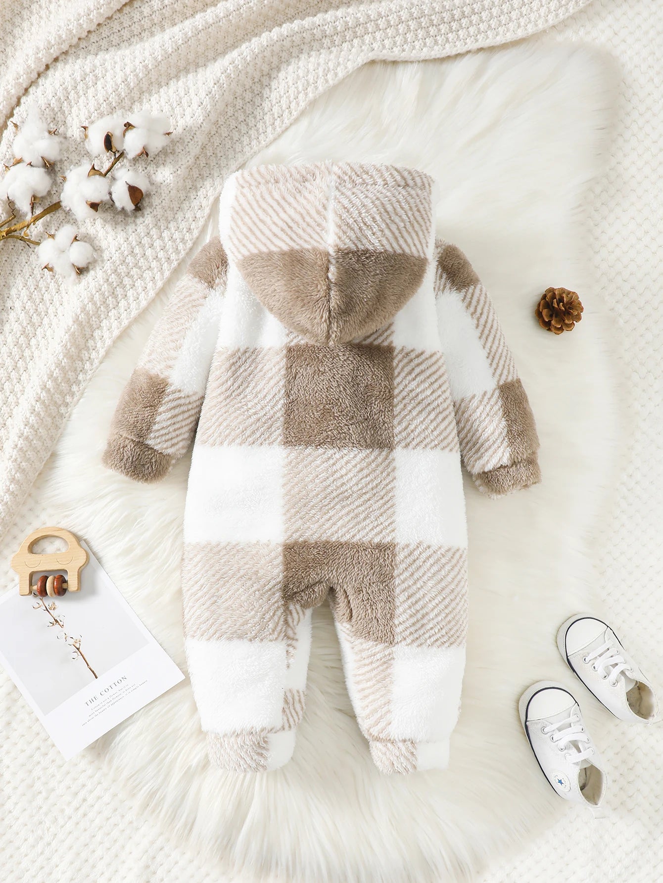 Long-Sleeve Plush Winter Jumpsuit for 3-24 Months