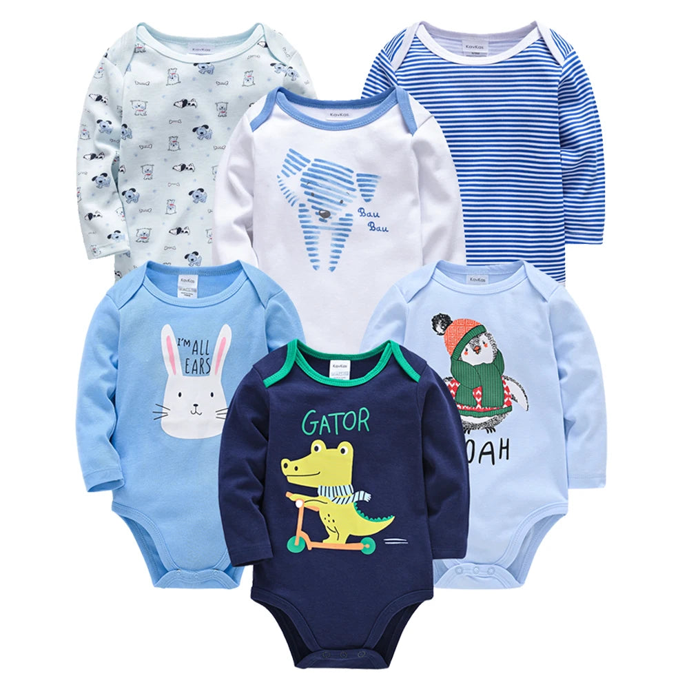 100% Cotton Baby Bodysuits – 6-Pack & 3-Pack for 0-12 Months