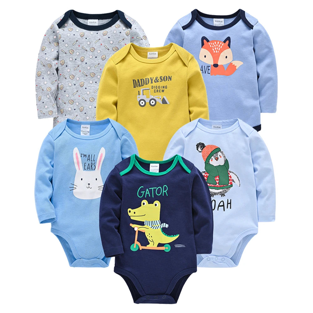 100% Cotton Baby Bodysuits – 6-Pack & 3-Pack for 0-12 Months